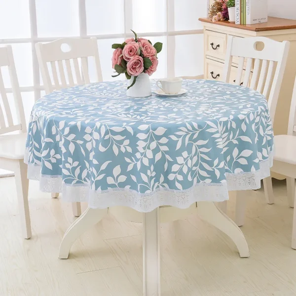 PVC Waterproof Table Cloth Round Tablecloth Nappe Table Cover Party Wedding Table Cloth for Home Kitchen Tablecloth Mantel - Image 2