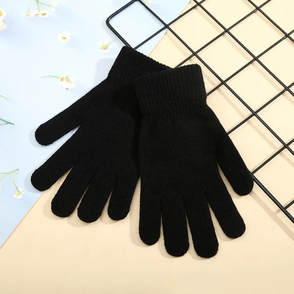 Winter Knitted Gloves Men Women Touch Screen Cold-proof Warm Full Finger Gloves Korean Style All-match Cycling Wool Gloves - Image 2