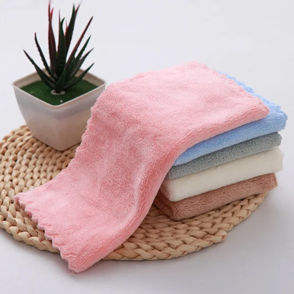 10Pcs Thickened Microfiber High-density Coral Fleece Towel Quick Dry Clean Face Soft Absorbent Towel - Image 3