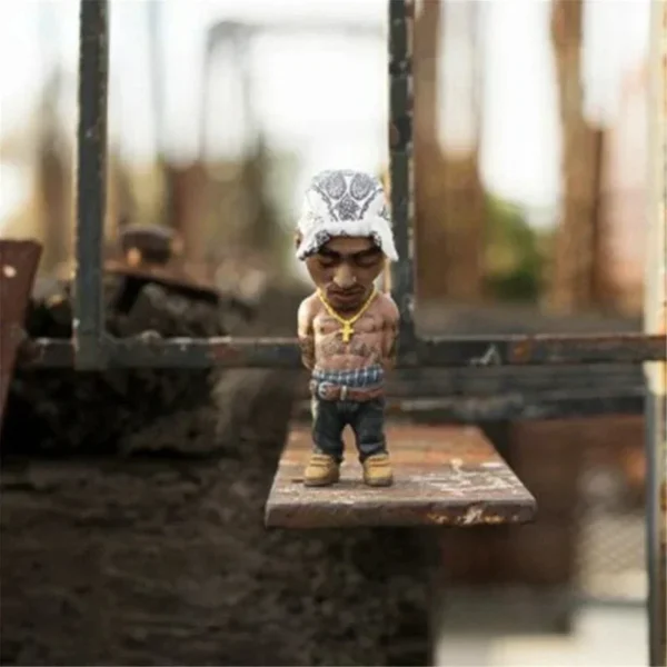 Tupac Figurine New Rapper Star Cool Hip Hop Guy Ornaments Creative Desktop Statue Home Living Room Office Decor Doll Rapper - Image 5