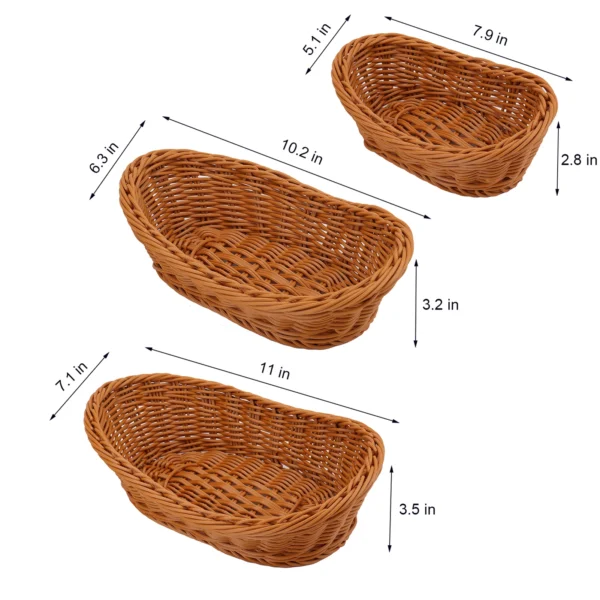 Simulation Hand Woven Rattan Basket Kitchen Supplies Food Serving Holders Suitable for Restaurant Vegetables CLH@8 - Image 3