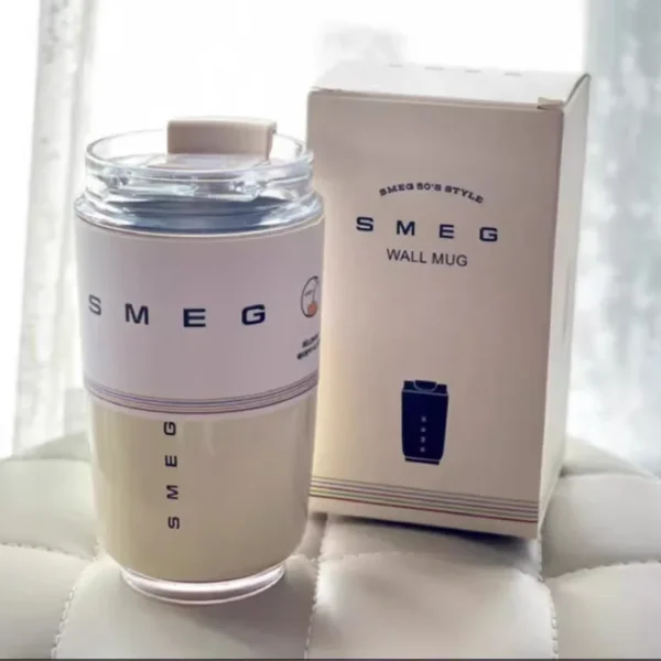 SMEG 240ML Milk White Beverage Cup Travel Portable Drinking Cup Stainless Steel Vacuum Leak proof  Coffee Thermos - Image 4