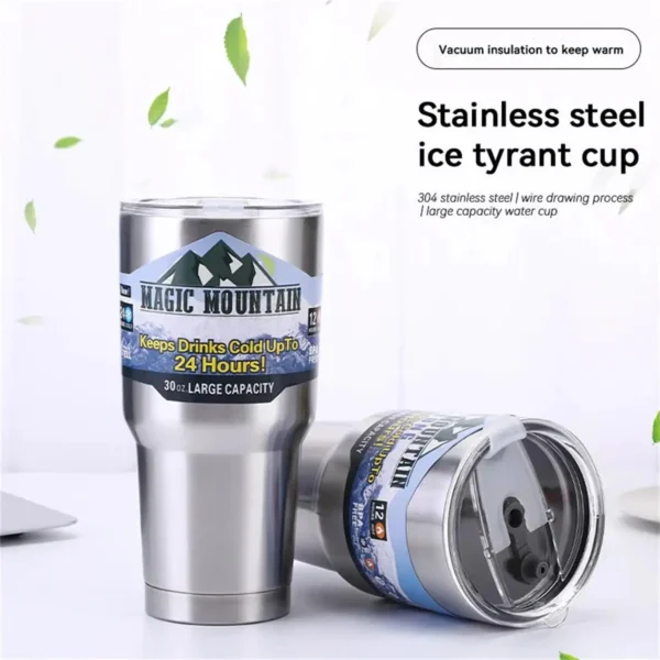 30Oz Stainless Steel Car Cup Thermos Flask Coffee Beer Juice Mugs New Fashion For Men Office Birthday Gift General Household - Image 2