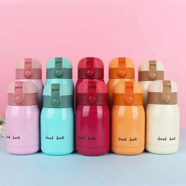 1/2PCS Goodluck Small Cute Mini Thermos Cup MINI Portable Creative Pot Belly Water Cup Pocket Cup with Hand Gift - Image 2