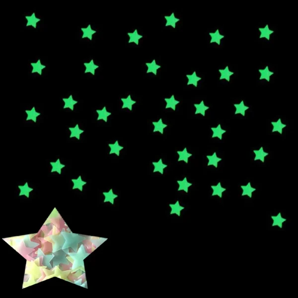 100pcs Fluorescent Glow in the Dark Stars Wall Stickers for Kids Rooms Decoration Livingroom Baby Bedroom Ceiling Home Decor - Image 4