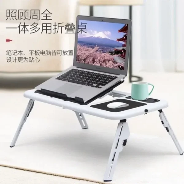 laptop desk for bed Multi functional adjustable table usb Cooling fan Portable folding adjustable laptop table lap desk - Image 5