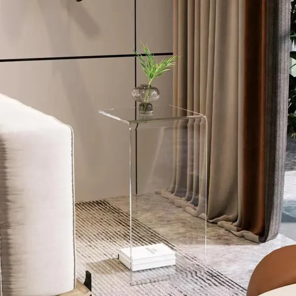 Nordic Clear Acrylic C-Shaped Coffee Table for Living Room Sofa Side End Table Modern Nordic Transparent Acrylic Bay Window - Image 3