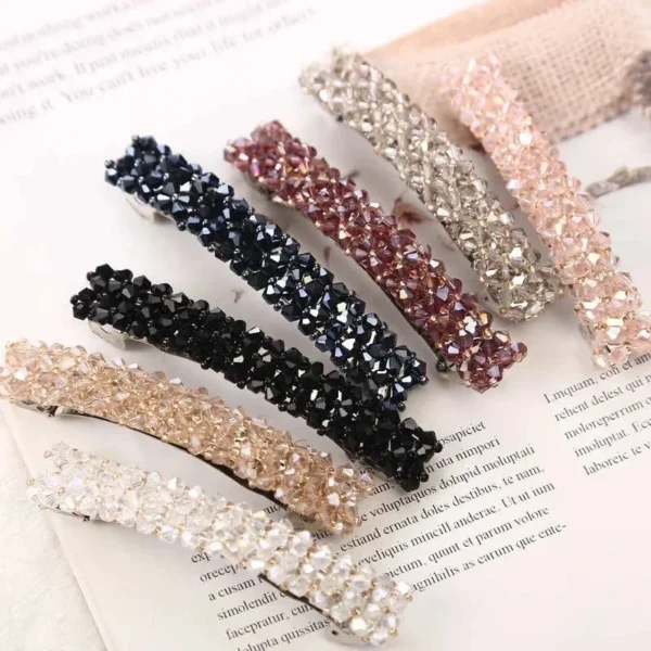 Fashion Crystal Spring Hair Clips Pins Handmade Beads Hair Barrettes For Women Girl Fashion Simple Hair Accessories Headwear - Image 2