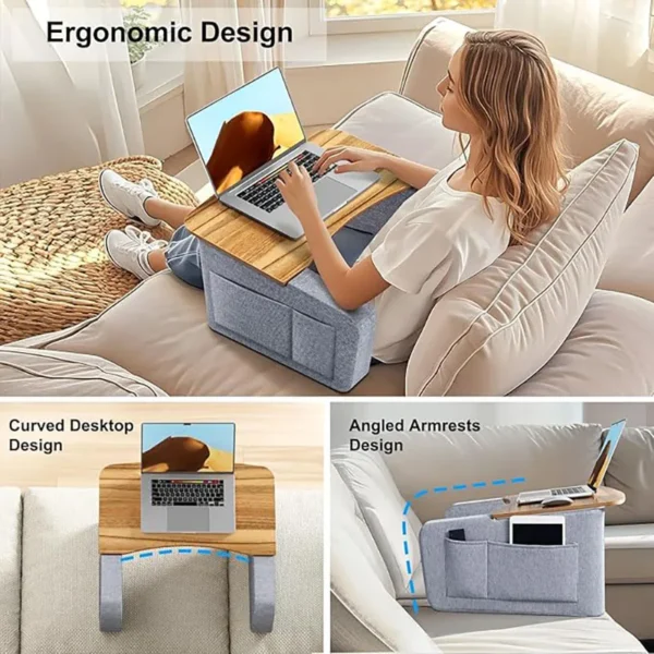 HPERGO Ergonomic Comfortable Removable Bed Table Laptop Desk Bed Table Desk Reading Pillow for Lap With Tablet laptop - Image 3