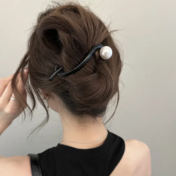 New Twist Hair Clip Plastic Acrylic Bead Imitation Pearl Hairpin Twisted Design Women Hair Accessories - Image 5