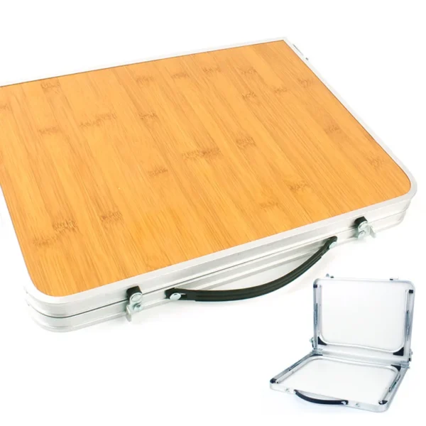 Outdoor Picnic Barbecue Bamboo Wood Bamboo Board Table Camping Portable Portable Folding Table Simple Furniture Computer Table - Image 4