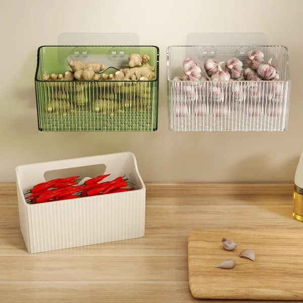 Kitchen Ginger Garlic Storage Basket Storage Basket Hanging Basket Ginger Garlic Garlic Wall Hanging Basket Storage Box Kitchen