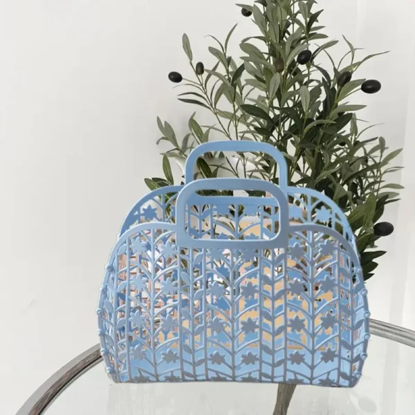 Bathroom Hollowed Washing Storage Basket Shower Bath Basket Mesh Portable Tote Bag Laundry Basket Clothes Organizer - Image 2