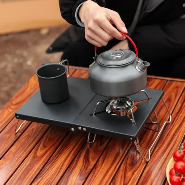 PACOONE Outdoor Camping Spider Stove Table Folding Portable Mini Table Insulated Stainless Steel Heating BBQ Gas Stove Bracket - Image 5