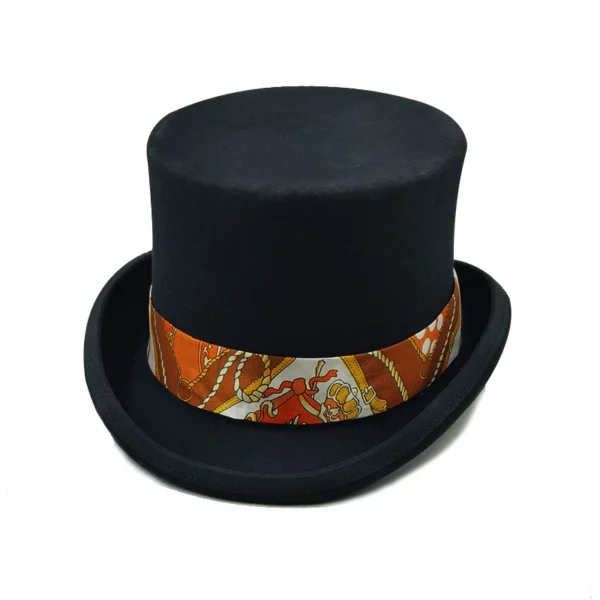 2024 Pink and Purple High Top hat Magician high hat British black jazz top hats male and female court gentleman flat felt hat - Image 4