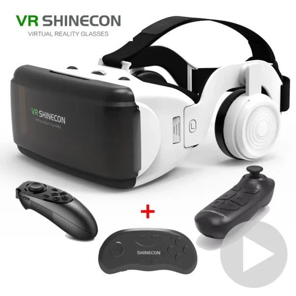 VR Glasses Virtual Reality 3D VR Glasses Headset for 4-6.7' IOS Android Smartphone Google Cardboard Virtual Glasses with Gamepad