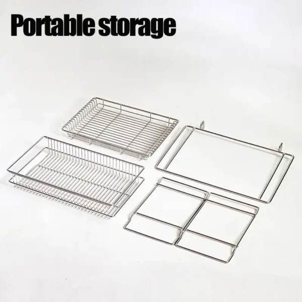 Camping IGT Table Accessories Drain Basket Storage Box Hanger Hook Stainless Steel 1 Unit Deep Shallow Basket Outdoor Kitchen - Image 4