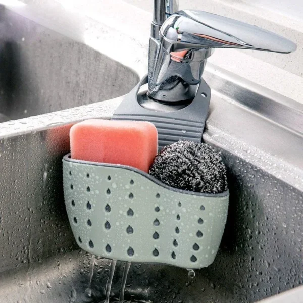 Adjustable Sink Drainer Kitchen Storage Basket Sponge Pool Hanging Bag Supplies Kitchen Accessories Organizer Household Items - Image 2