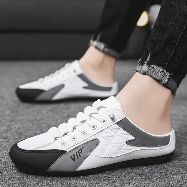 Trendy Half Slippers Flat Casual Shoes for Men Classic Summer Slippers Man's Flats Concise Men's Sneakers Slip-on Male Slippers - Image 4