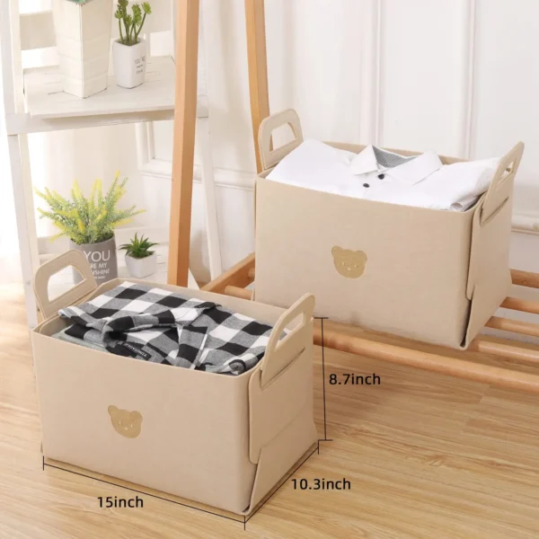 1-10PCS Bear Felt Snacks & Toys Storage Basket Large Capacity Collapsible Clothes Storage Box Desktop Sundry Organiser - Image 2