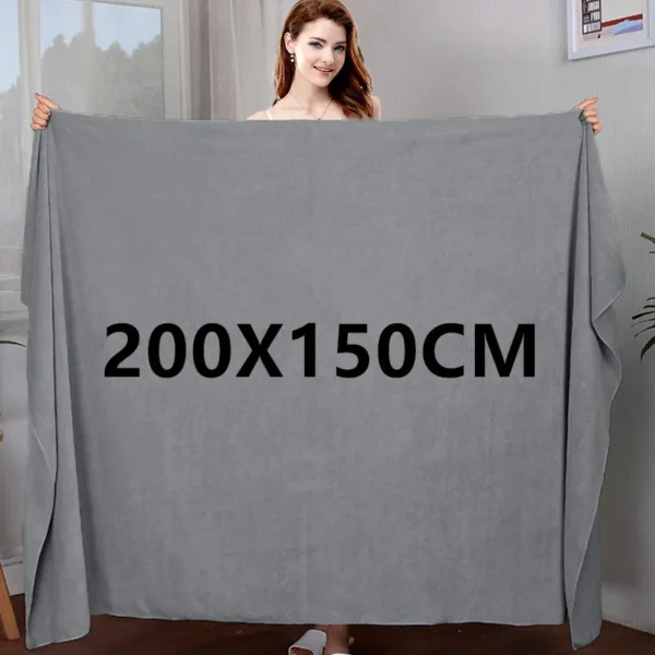 super large Microfiber bath towel,soft, high absorption and quick-drying, sports, travel, no fading, multi-functional use grey