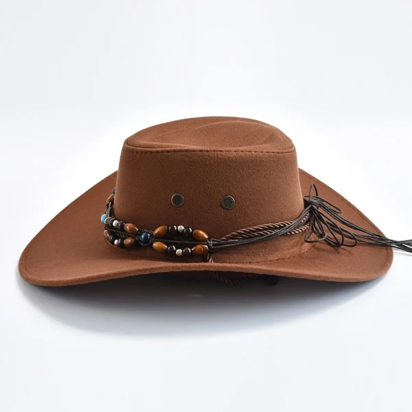 Vintage Big-edge Western Cowboy Hats for Men Women Artificial Suede Gentleman Cowgirl Jazz Hat Sombrero Hombre Cap - Image 3