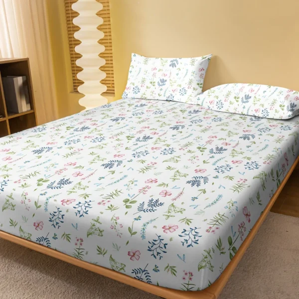 1 Piece of Flora Pattern Frosted Bedsheet, Bedroom Printed Bedspread, Bedding (Excluding Pillowcases)