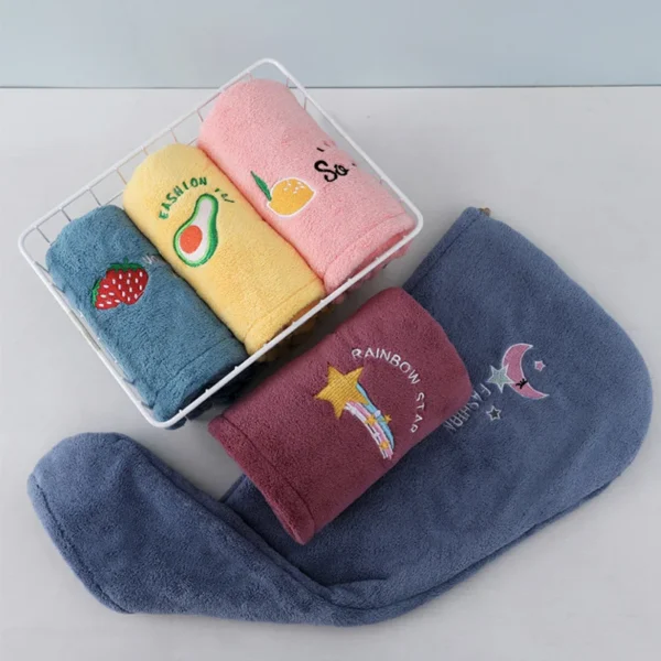 1pc Quickly Dry Hair Hat Super Absorbent Soft Bathroom Women Head Towels Girls Cute Hair Towel Hair Dry Wrap Bonnets - Image 4