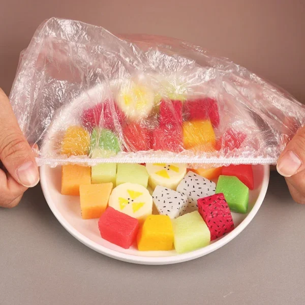 100pcs Disposable Food Storage Cover Reusable Elastic Fresh Food Covers Stretch Wrap Bowl Dish Food Cover Fresh Keeping Bags - Image 2