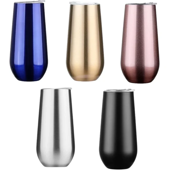 6oz Stainless Steel Thermos Champagne Tumbler Cup With Lids Wine Glass Beer Cup Wedding Party Festival Mug Gift - Image 5