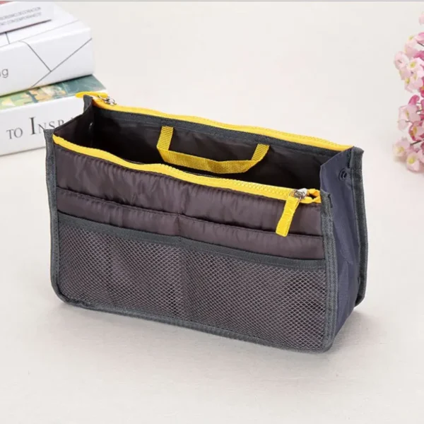 Handheld Double Zippered Makeup Bag, Middle Bag Organizing and Storage Bag, Multifunctional Toiletries Bag - Image 4