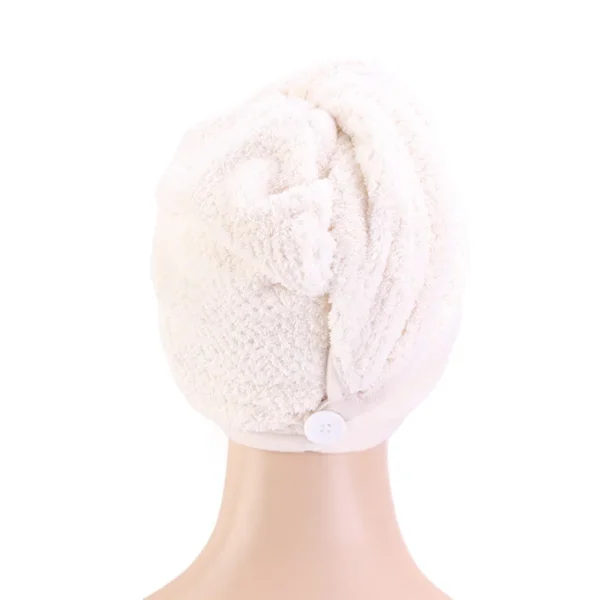 Hair Dry Turban Towel Wraps Solid Color Dry Hair Cap Quick Drying Towel Unisex Soft Bath Head Wraps - Image 5