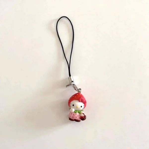 Kawaii Strawberry Holle Kitty Mobile Phone Pendant Cute Funny DIY Backpack Pendant Keychains Decoration Friend Birthday Gift - Image 4