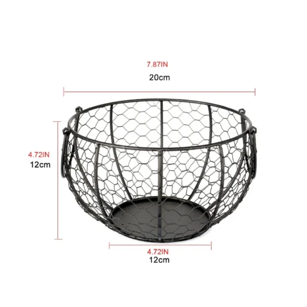 High quality Kitchen Storage Metal Wire Egg Basket Farm Chicken Cover Egg Holder Organizer Storage basket - Image 6