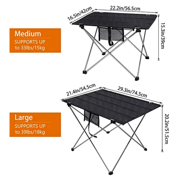 Ultralight Portable Folding Camping Table Compact Roll Up Tables with Carrying Bag for Outdoor Camping Hiking Picnic - Image 6