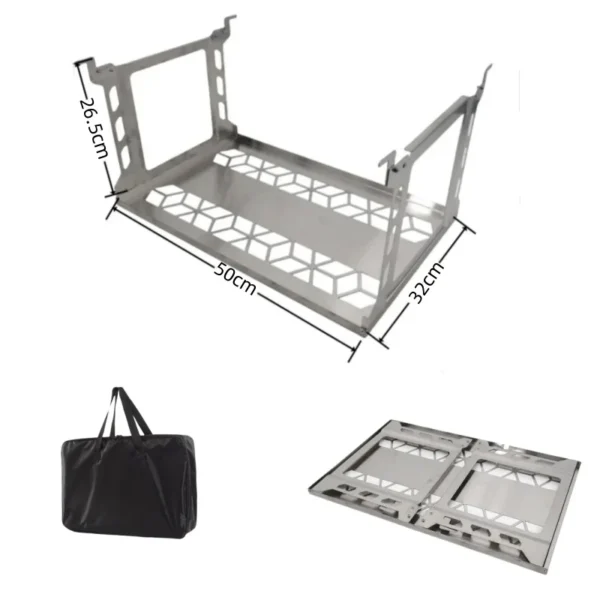 IGT 2 Unit Hanger Stainless Steel Shallow Hanger Camping 2-Unit Storage Rack Cool Camping IGT Table Accessories - Image 2