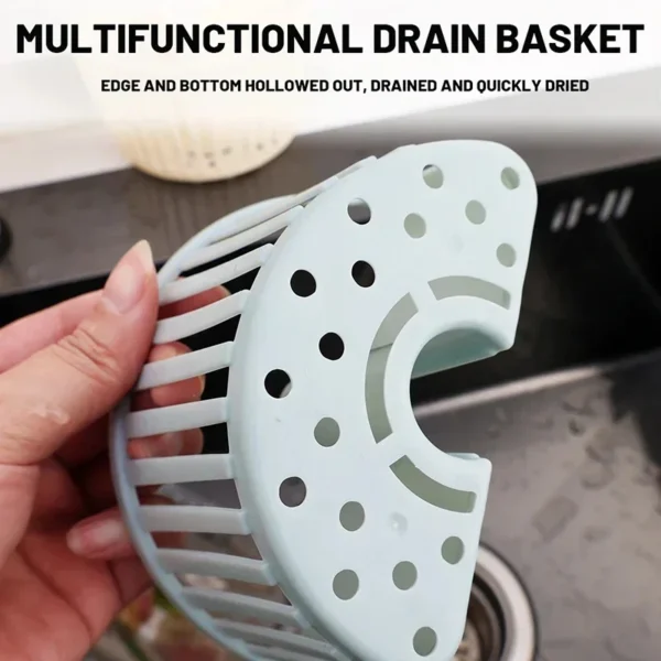 Storage Rack Drain Rack Sink Plastic Hanging Basket Racks Shelf Basket Spout Holder Sponge Storage Kitchen Supplies Faucet Rack - Image 4