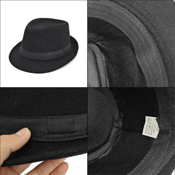 Unisex British Felt Jazz Hats For Middle Aged Men Bucket Hat Wool Fedoras Hat Autumn Winter Gentlemen Wedding Party Magic Caps - Image 5