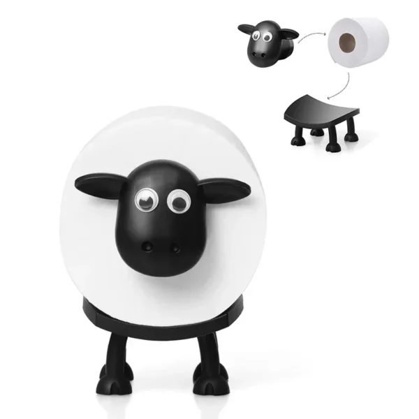 New Cute Sheep Dog Shape Toilet Tissue Rack Free Standing Storage Roll Paper Holder Animal Shape Decorative Toilet Paper Rack - Image 2