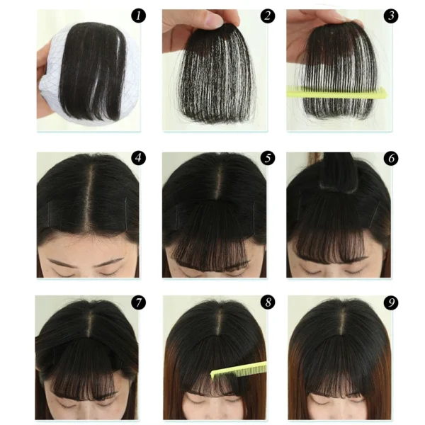 Synthetic Air Bangs Natural Short Brown Black Fake Hair Fringe Extension 1 Clip In Hairpieces Accessories For Women Girl - Image 6