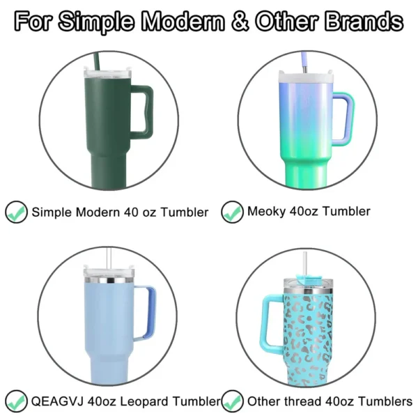 Silica Gel Replacement Lids For Stanley 40 Oz Tumbler With Handle Cap Fit Quencher H2.0 40Oz Mug Cup Accessories - Image 5