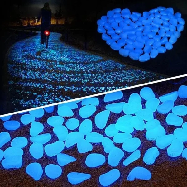 Luminous Stones Glow In The Dark Pebbles Glowing Stones Outdoor Walkways Home Garden Yard Decor Fish Tank Pebble Rocks - Image 2