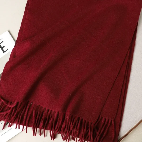 62Color Solid Women Winter Scarf Warm Thicken Cashmere Shawl Outdoor Fashion Luxury Tassels Pashmina Lady Wrap Windproof Scarves - Image 5