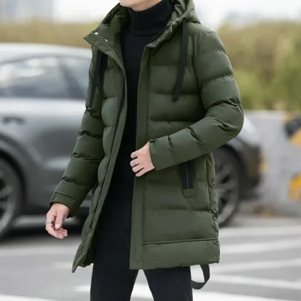 2021 Winter Men's Fashion Casual Thickened Cotton Coat Korean Style Business Slims Smooths Your Silhouette Cotton-Padded Coat - Image 4