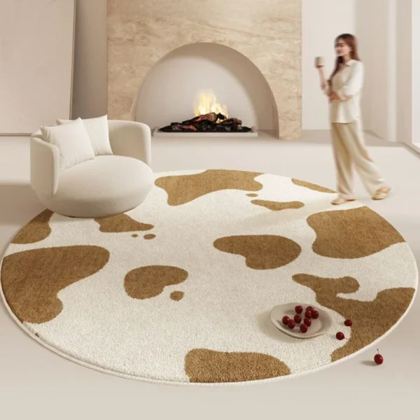 Cream Style Bedroom Decor Carpet Large Area Round Carpets for Living Room Home Thicken Washable Floor Mat Fluffy Soft Lounge Rug - Image 2