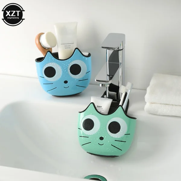 1Pcs Cute Sink Faucet Sponge Holder Ajustable Hanging Storage Basket for Soap Sponge Shelf Kitchen Bathroom Organzier Bag - Image 2