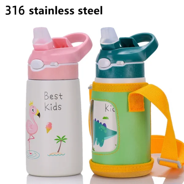 400ML Children Thermos Water Bottle Kids Thermos Mug Baby Duck Billed Straw 316 Stainless Steel Vacuum Flasks Tumbler Thermo Cup - Image 3