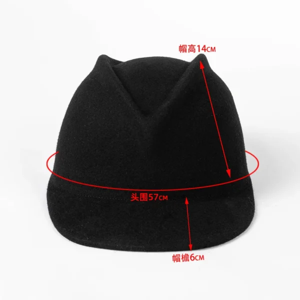 100% Wool Riding Cap Autumn Winter Fashion Casual Woolen Equestrian Fedora Hat Women's Outdoor Shopping Warm Peaked Cap - Image 6