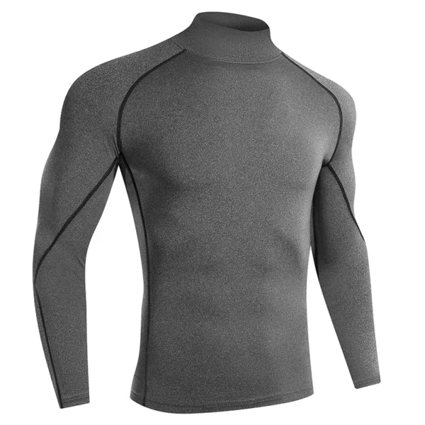 Men Running T shirt Quick Dry Bodybuilding Sport Shirt Long Sleeve Compression Top  Fitness Tight Rashgard Gym T-Shirt Men - Image 4