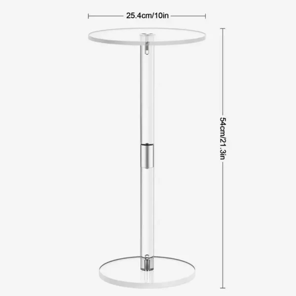 Acrylic Drink Table Clear Small Round End Table For Drinks Modern Living Room Side Table For Drinks Snacks Phones Coffee Drink - Image 2